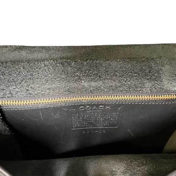 Black Leather Satchel with Gold Accents - Picture 7 of 8